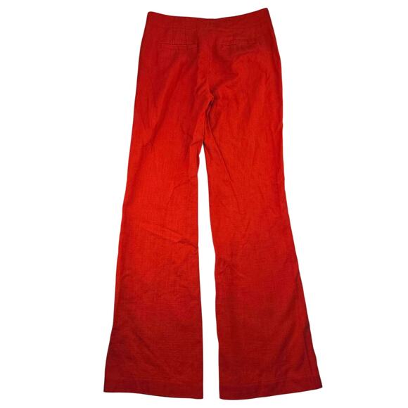Elevenses by Anthropologie | Red/Orange Edisto Linen Blend Pants | Size 4 - Picture 6 of 7